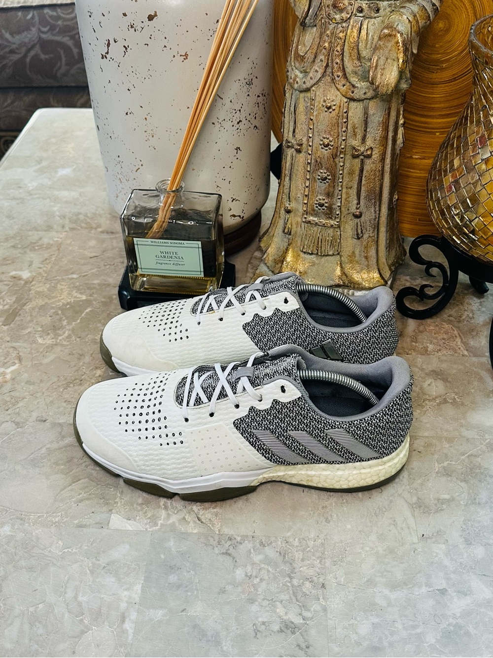 Men’s Adidas Adipower Boost Golf Shoes White/Gray ART: AC8306 Size 10